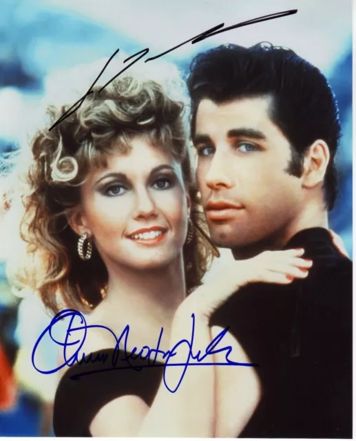 Grease - John Travolta & Olivia Newton John Autograph Signed Pp Photo Poster