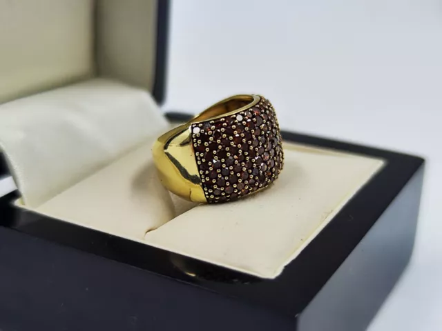 9ct Yellow Gold Ring With Garnet Size J Hallmarked Beautiful Rare