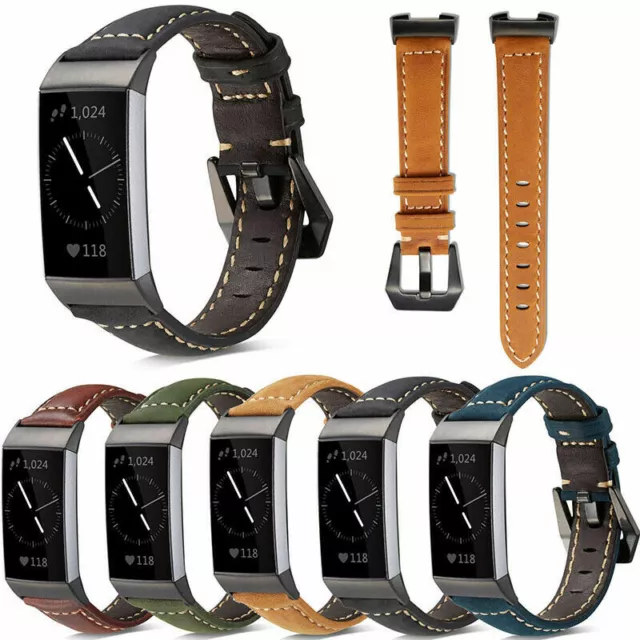 For Fitbit Charge 2 3 4 5 6 Luxury Leather Replacement Wrist Watch Band Strap