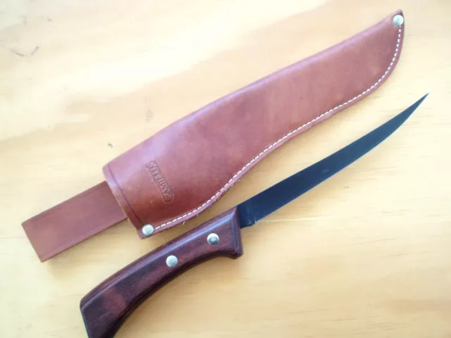 Vintage Camillus NY USA 1007 Filet Knife With Sheath