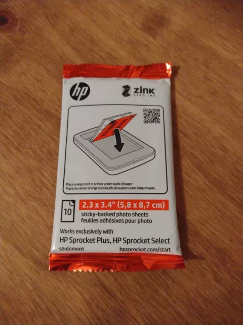 HP Sprocket 2.3 x 3.4 Premium Zink Sticky Back Photo Paper (50