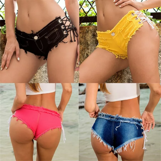 WOMEN MINI SHORTS Demin Stretch Cut Off Low Rise Waist Sexy Jeans Hot Pants  US $15.99 - PicClick