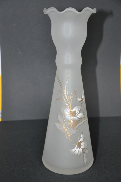 VASE ART DÉCO, main au flambeau, verre dépoli, rose EUR 45,00 - FR