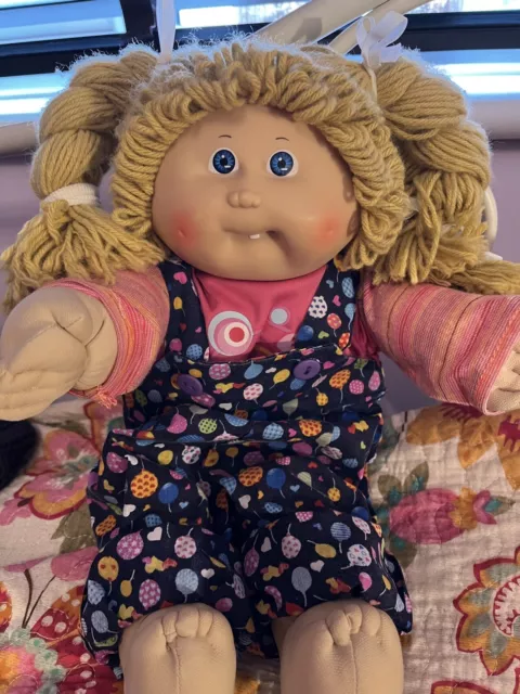 Cute Vintage Cabbage Patch Kids HM5 Butterscotch Hair Blue Eyes Toothy Girl