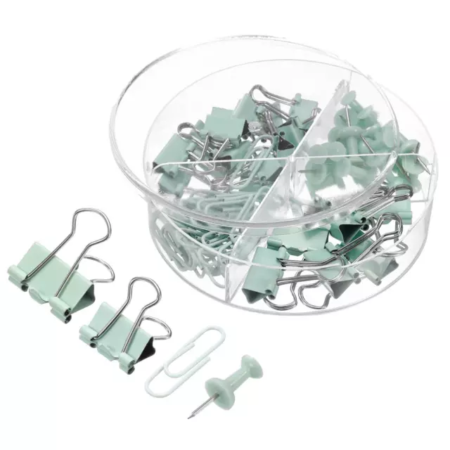 72en1 Oficina Clips Juego con Carpeta Clips, Papel Clips, Chinchetas,, Verde