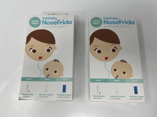 Paquete de 2 aspiradoras nasales para bebés Nosefrida la chupadora de mocos de Frida bebé selladas nuevas