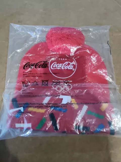 Coca-Cola Winter Olympics Red  Beanie New Sealed Coke Collectable Free Post