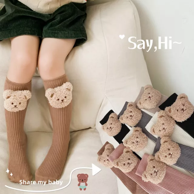 Calze al ginocchio 2D Bear calze lunghe per neonati ragazzi e ragazze da 2 a 8 G