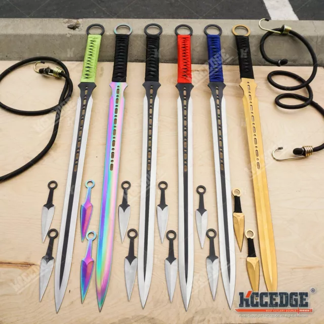 27" Ninja Sword Machete  Knife Full Tang Tactical Blade Black Katana