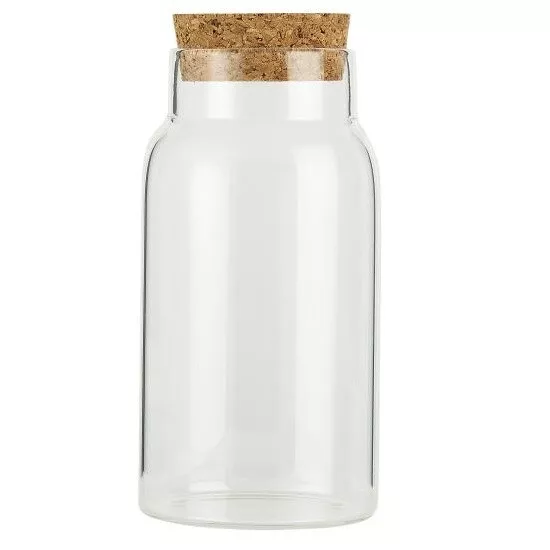 Tarro de Cristal Contenedor Decorativo Almacenaje / con Corcho Tapa 270 ML Por