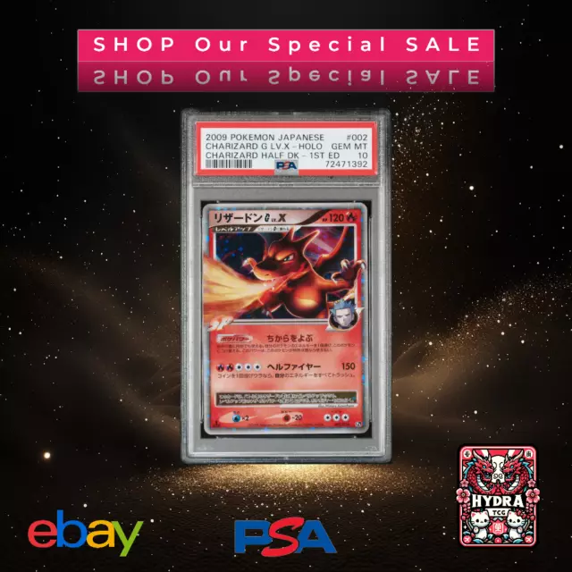 PSA 10 Gem Mint Charizard G LV.X 002/016 Charizard Half Deck 1ED 2009 Japanese