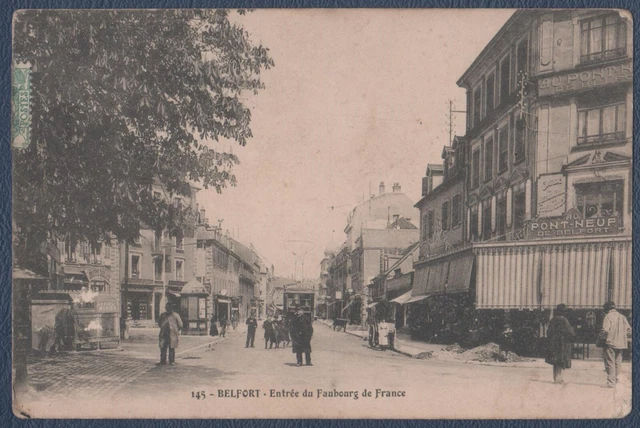 Carte-postale ancienne. Belfort. Faubourg de France.