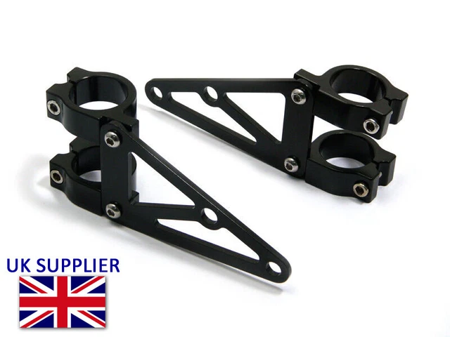 Support De Phare Moto Noir – 2 Pièces Pour Fourche 28mm à 34mm – Universel