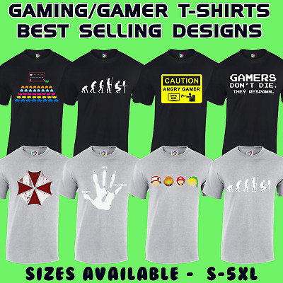 Gaming T-Shirts Video Gamer Designs Retro Classic Pc Console S - 5Xl