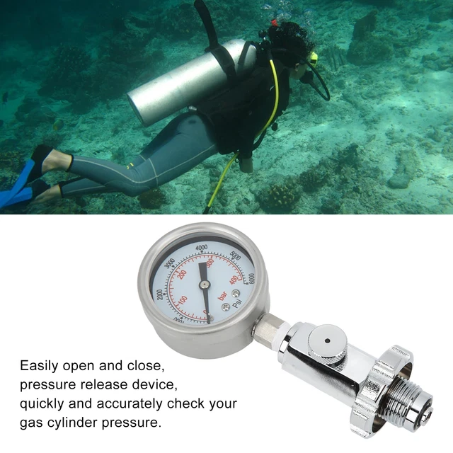 SCUBA DIVING AIR Tank Pressure Testing Checker With 0‑400 Bar 0‑6000