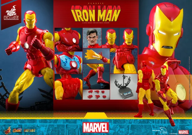 Iron Man Classic Comic Masterpiece Diecast 1/6 Scale Hot Toys Exclusive Figure