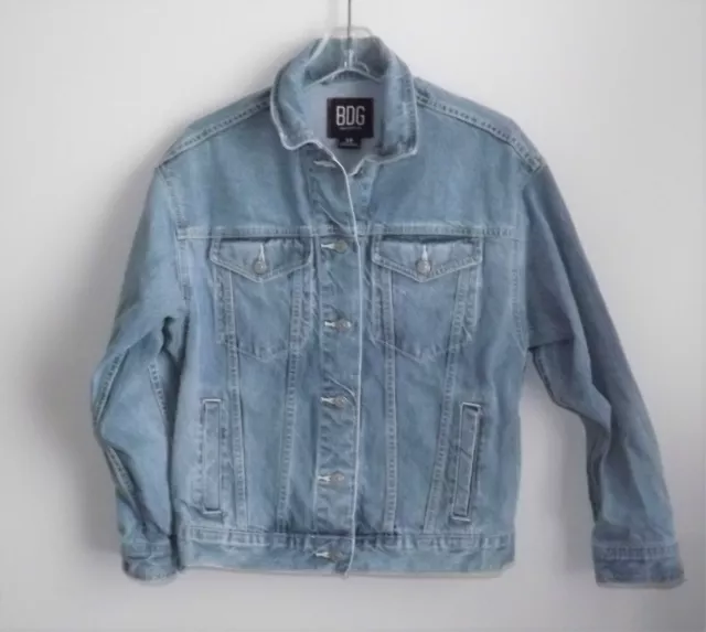 BDG Urban Outfitters Denim Button Front Trucker Jacket Men's Size S Light Wash 2