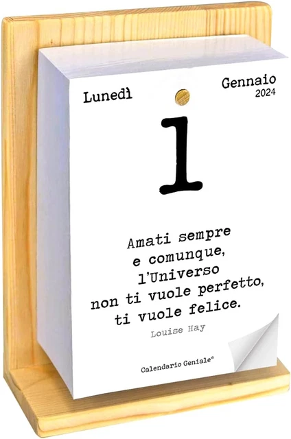 Calendario 2024 in Abete Naturale Biologico: Ogni Giorno Frase Filosofica
