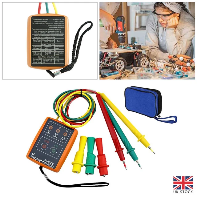 Testing For Phase Rotation Uk SM852B 3 PHASE Rotation Sequence Indicator Meter Tester Detector 60V ...