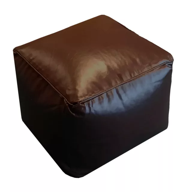 FILLED BEAN CUBE FOOTSTOOL / POUFFE / BEANBAG Faux Leather Kids Seating footrest