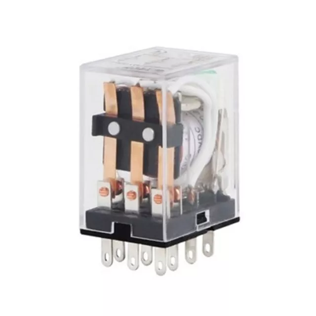 11Pin Electromagnetic Power Relay DC12V/AC220V/DC24V Silver Contacts Micro Relay