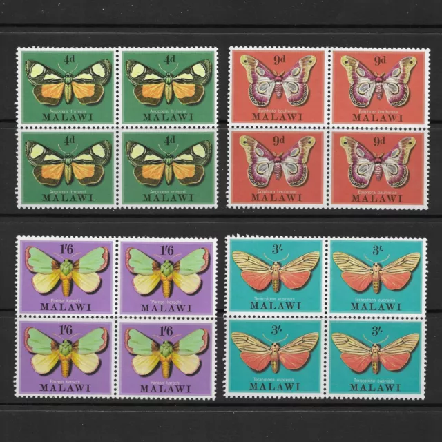 MALAWI 1970 SG358-361 Moths Blocks x 4 MINT MNH