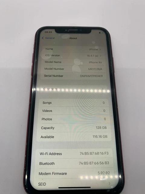 Apple iPhone XR - 128GB - (PRODUKT) ROT (entsperrt) A2105 (GSM) GUTER ZUSTAND