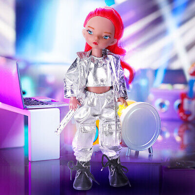 1/6 30 cm bambola moda BJD giocattolo con giacca argento capelli rossi vestito bambino giocattoli fai da te
