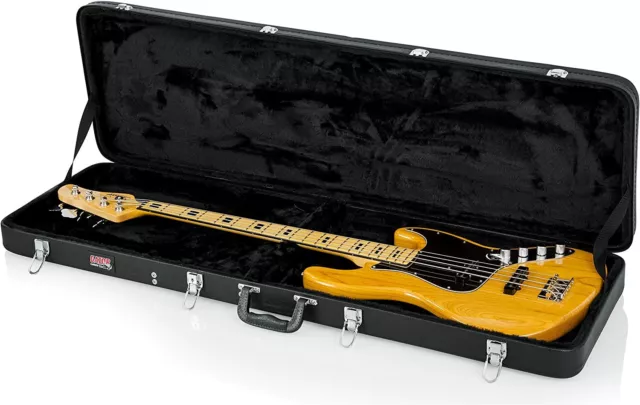 Hard Shell Wood Case for Electric Bass Guitars; Fits Fender Precision/Jazz Bass