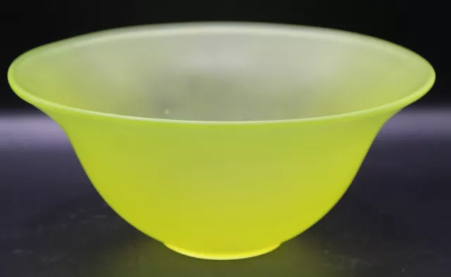 1920s Tiffin Glass Canary Yellow Vaseline Satin Flared Rim Bowl.