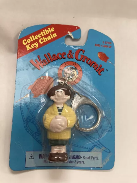 Vtg 1989 WALLACE & GROMIT Keychain NOC Collectible Figure Wendolene Ramsbott