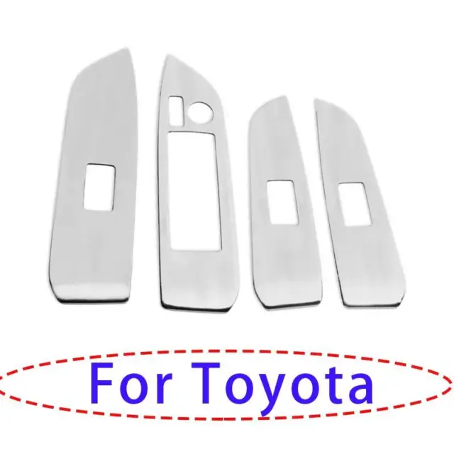 For Toyota Highlander 2014-19 Silver Steel Window Lift Lock Switch Panel Trim 4X