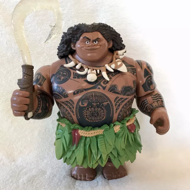 Disney Moana Talking Maui Doll Light Up Fishhook 12” Dwayne The Rock Johnson