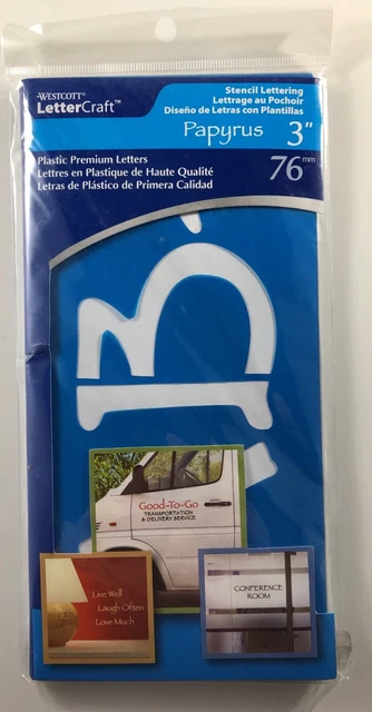 Westcott Letter Craft - Plantillas de 3" - PAPIRO - Letras de plástico premium
