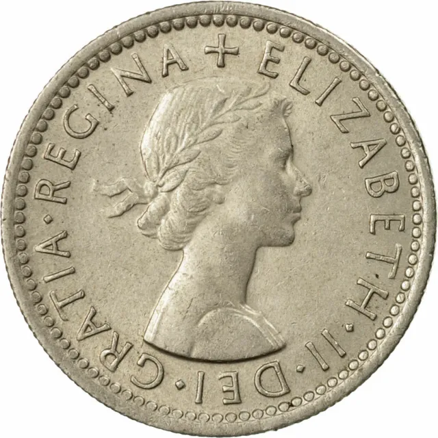 [#535037] Coin, Great Britain, Elizabeth II, 6 Pence, 1958, AU(55-58), Copper-ni
