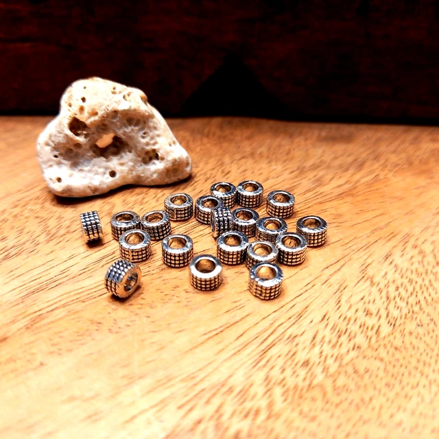 20 Spacer Perlen Zwischen Perlen Schmuck DIY Basteln silberfarben Röhre (2)
