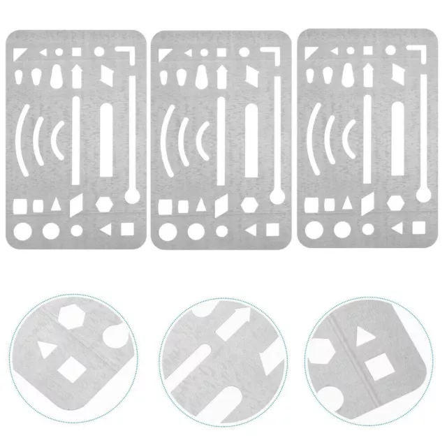 3 Pcs Stainless Steel Drawing Drafting Craft Stencils Eraser Templates  Tools