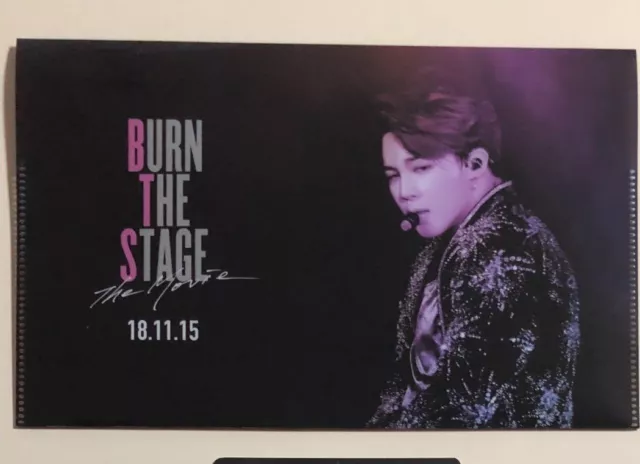 BTS BURN THE STAGE JIMIN Movie Ticket Folder card folder 2018