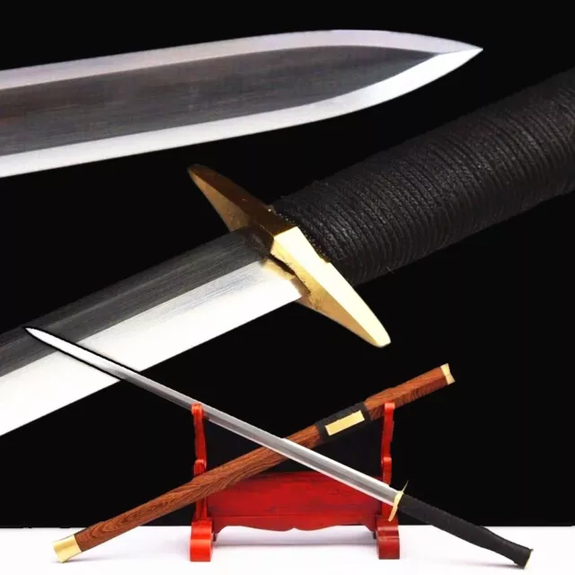 Battle Ready Han JIan Chinese WuSHU Dao Sword High Manganese Steel Sharp Blade