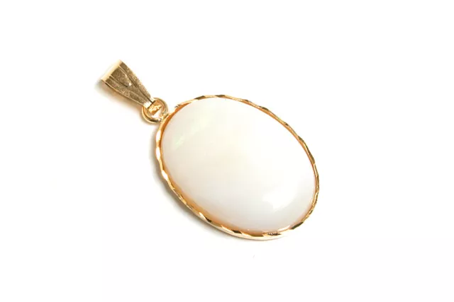 9ct Gold Opal oval Necklace Pendant no chain Gift Boxed Made in UK