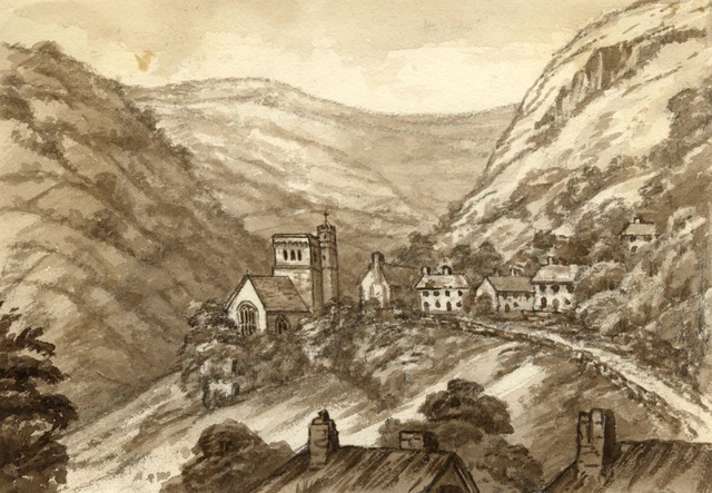 C.A. Collis, Branscombe, South Devon – mid-19th-century watercolour painting