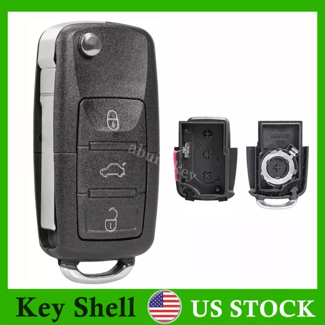 For Volkswagen VW Mk4 MK5 Beetle Golf Jetta Passat Flip Car Key Fob Shell Case