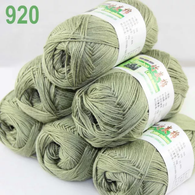 Sale 6SkeinsX50g Bamboo Cotton Baby Blankets Rugs Hand Knitting Crochet Yarn 20