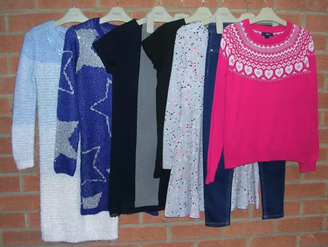 NEXT H&M TU GEORGE etc Girls Bundle Tops Jeans Jumper Dress Age 8-9 134cm