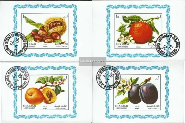 Sharjah Block1220B-Block1223B (kompl.Ausg.) gestempelt 1972 Früchte