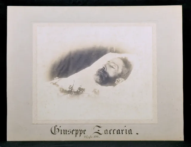1895 GRANDE Foto salma marchese Giuseppe Zaccaria morto post mortem Cremona