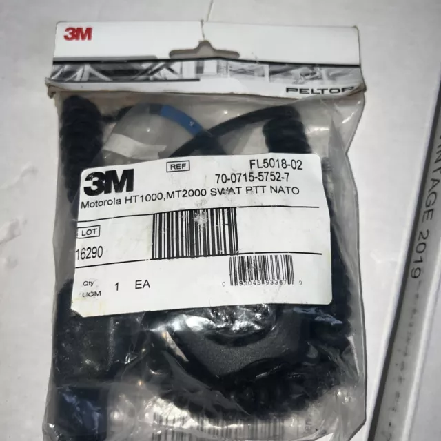 Brand New 3M Peltor Push-To-Talk (PTT) Adaptor FL5018-02 Motorola HT-1000 MT2000