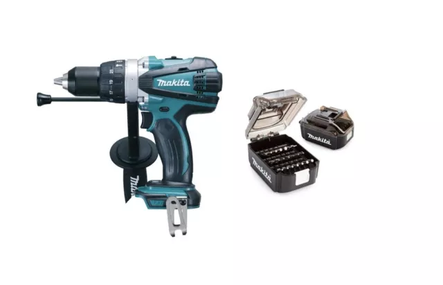 Makita DHP458Z 18v LXT Li-ion 2 Speed Combi Drill Naked with 21 Bit Set FREE!!