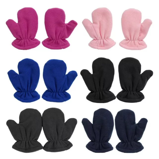 Cute Warm No Scratch Mittens Polar Fleece Gloves for Baby Boys Girls 3 Sizes