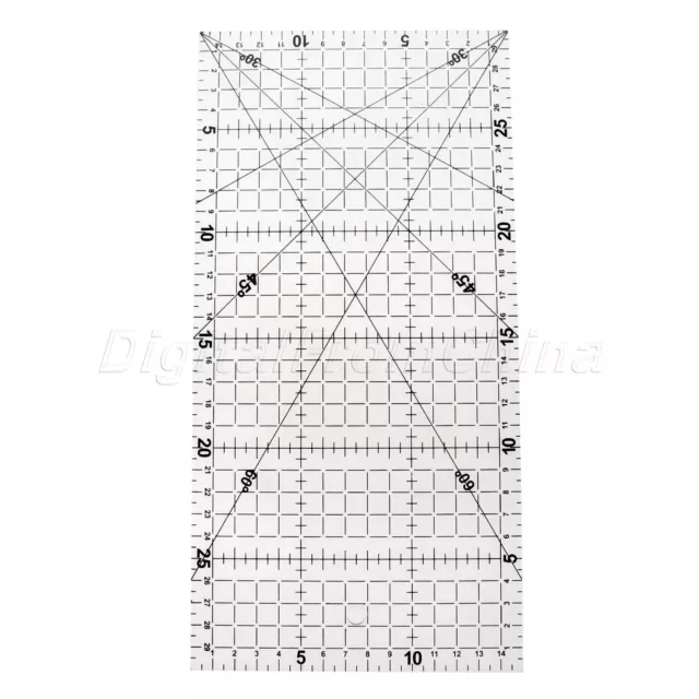 Quilting Sewing Patchwork Foot Aligned Ruler Grid Measure Tool For Tailor